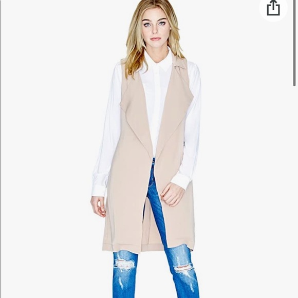 NWT GUESS Brienna Long Draped Vest SIZE S - Picture 1 of 15